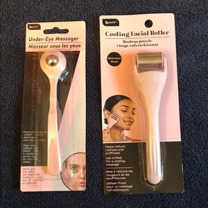 b-pure Cooling Facial Roller - Pink/Gold Stainless Steel